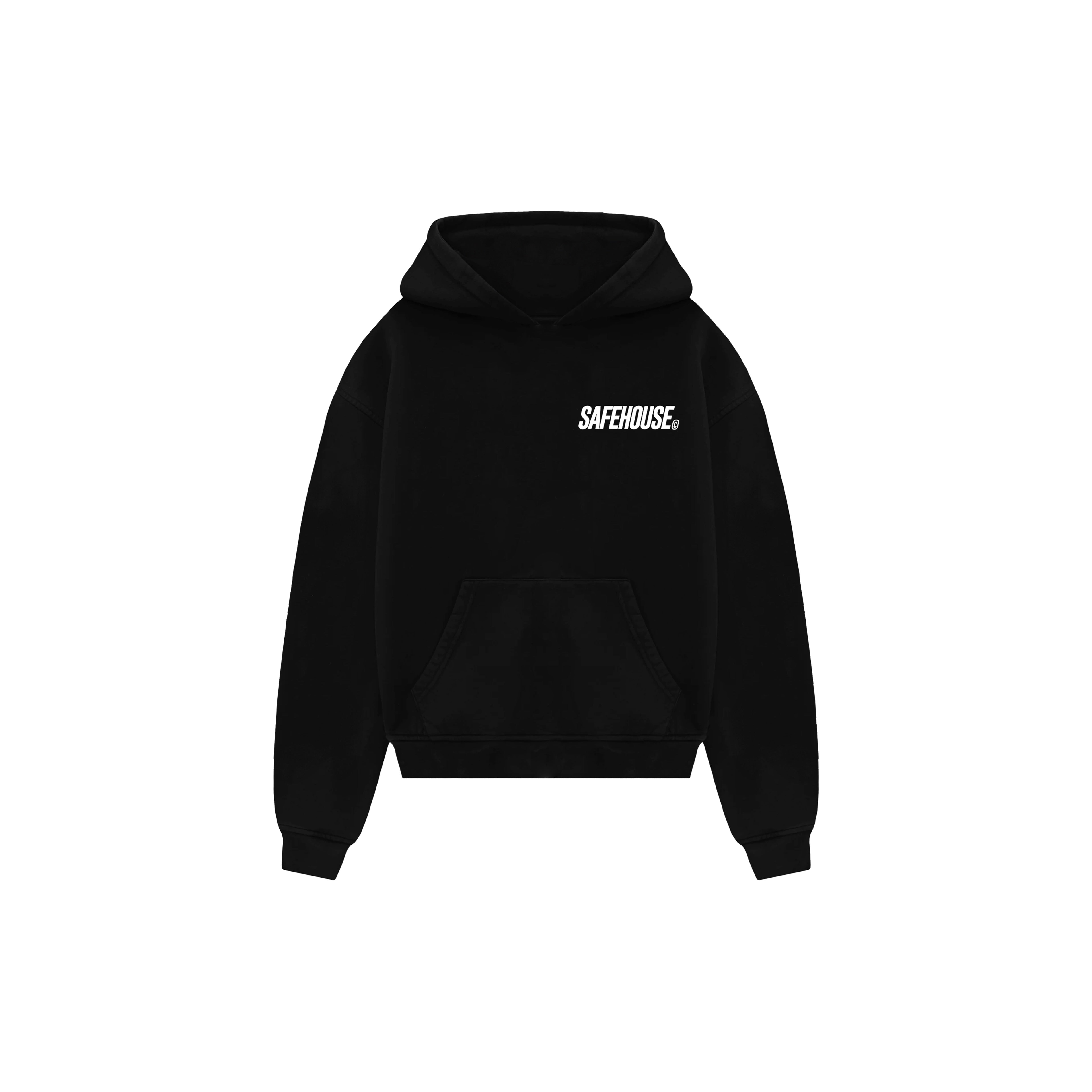 BLACK RETRO HOODIE