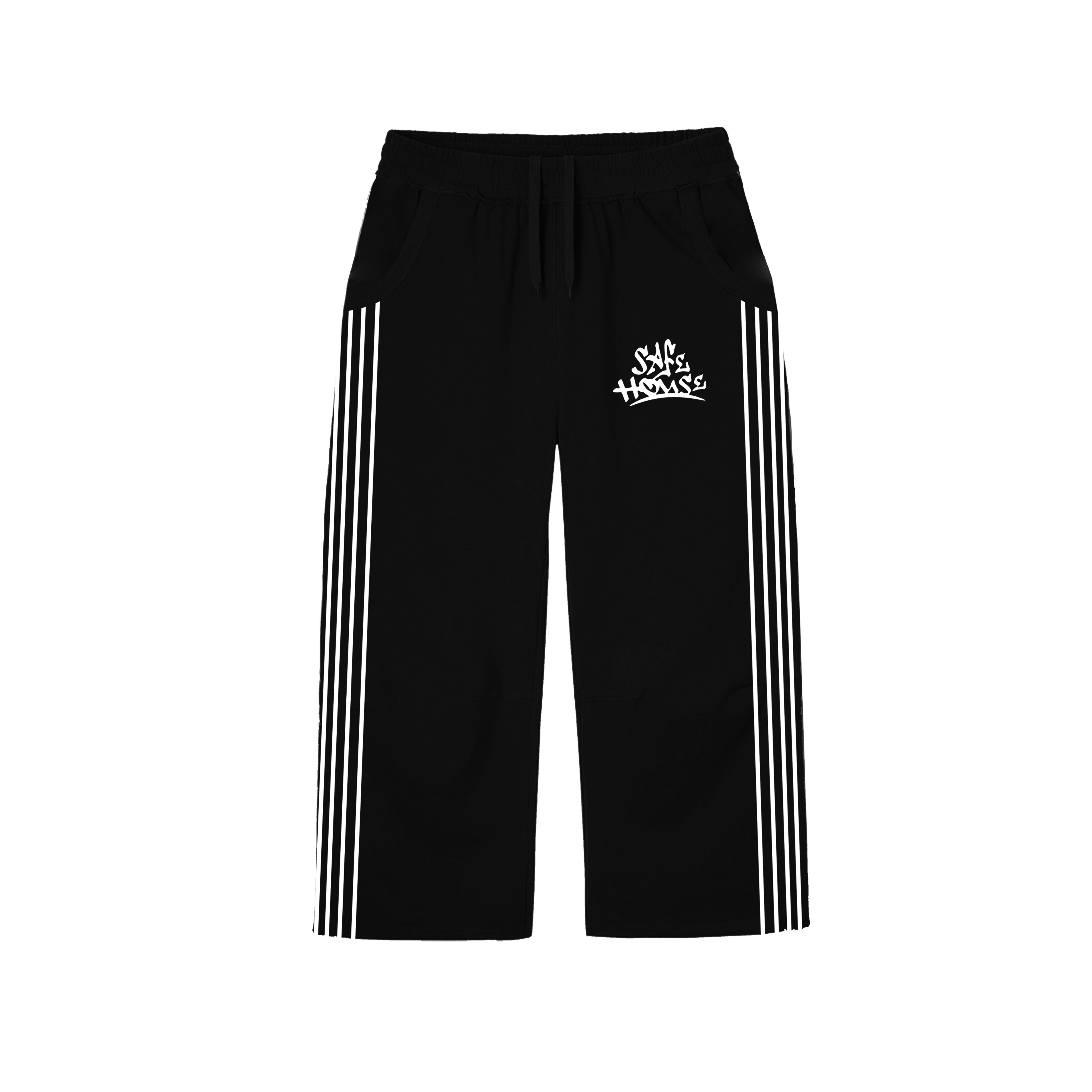 LE STRIPE SWEATPANTS - BLACK